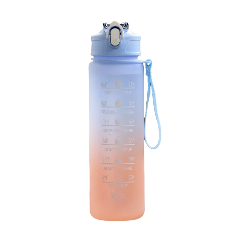 800ML Large Capacity Sports Water Bottle Leak Proof Plastic Drinking Cup With Scale Suitable For Travel Fitness Leakproof