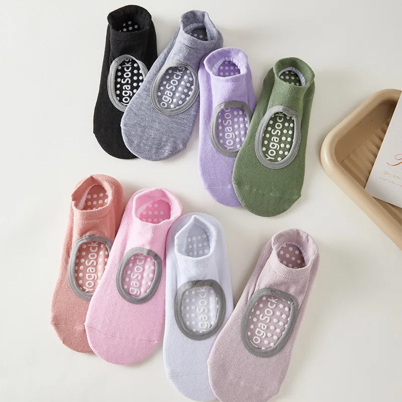 1/8 Pairs Indoor Sports Yoga Pilates Anti Slip Wear Resistant Sports Socks Floor Fitness Dance Shock Absorbent Pure Cotton Socks