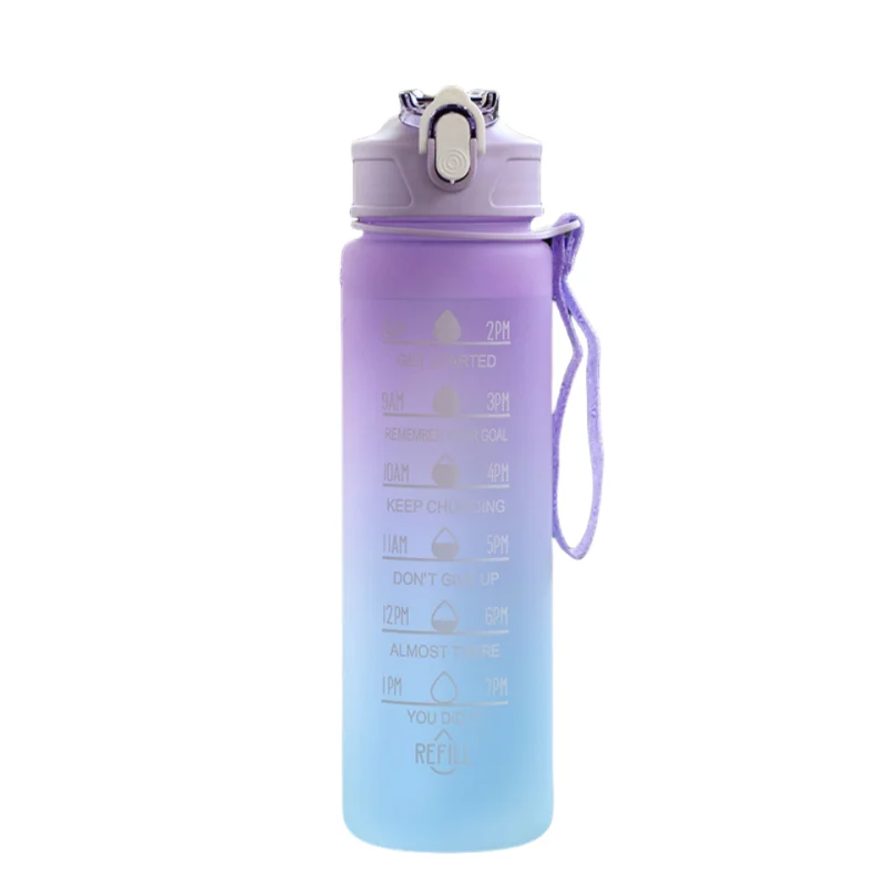 800ML Large Capacity Sports Water Bottle Leak Proof Plastic Drinking Cup With Scale Suitable For Travel Fitness Leakproof