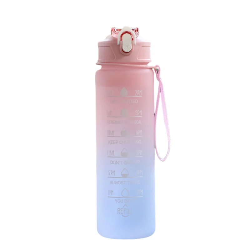 800ML Large Capacity Sports Water Bottle Leak Proof Plastic Drinking Cup With Scale Suitable For Travel Fitness Leakproof