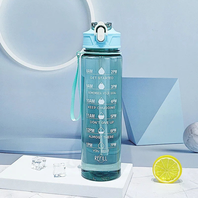 800ML Large Capacity Sports Water Bottle Leak Proof Plastic Drinking Cup With Scale Suitable For Travel Fitness Leakproof