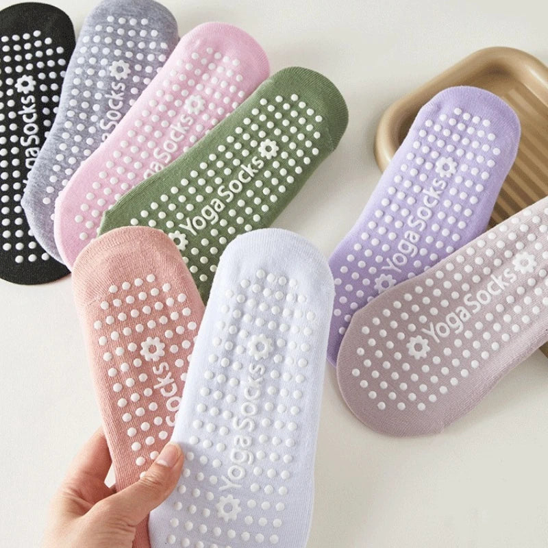 1/8 Pairs Indoor Sports Yoga Pilates Anti Slip Wear Resistant Sports Socks Floor Fitness Dance Shock Absorbent Pure Cotton Socks