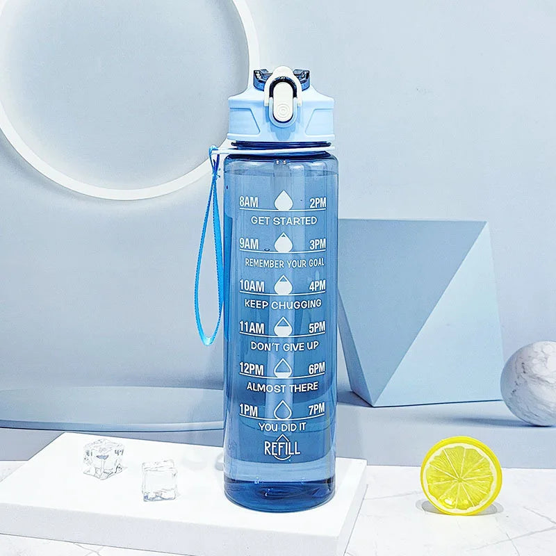 800ML Large Capacity Sports Water Bottle Leak Proof Plastic Drinking Cup With Scale Suitable For Travel Fitness Leakproof