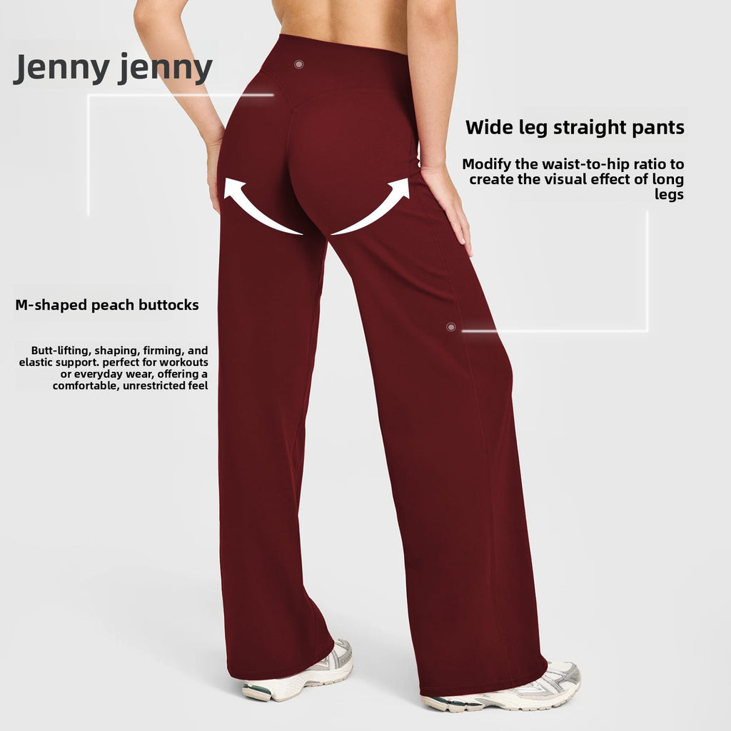 Womens High Waist Yoga Pants Straight Leg Fitness Wear