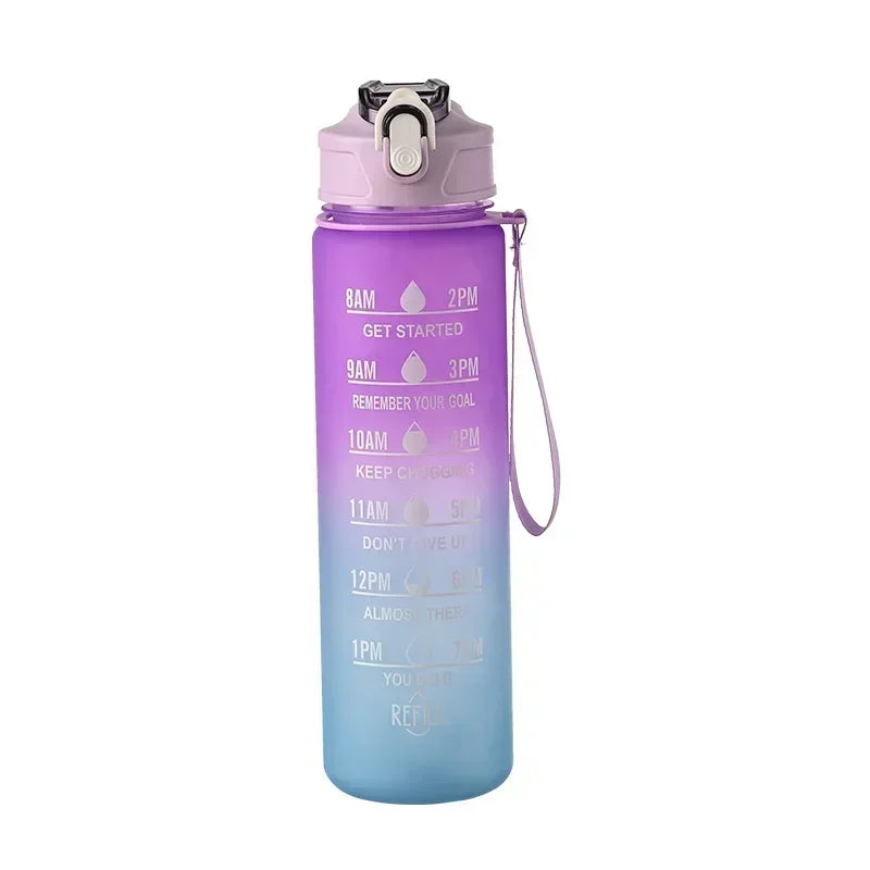 800ML Large Capacity Sports Water Bottle Leak Proof Plastic Drinking Cup With Scale Suitable For Travel Fitness Leakproof
