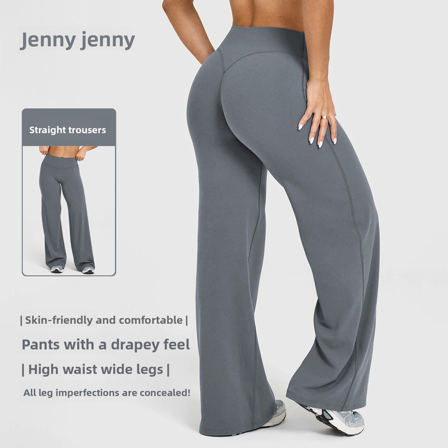 Womens High Waist Yoga Pants Straight Leg Fitness Wear