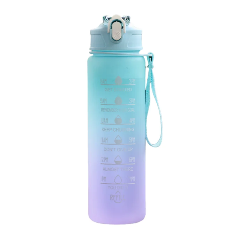 800ML Large Capacity Sports Water Bottle Leak Proof Plastic Drinking Cup With Scale Suitable For Travel Fitness Leakproof
