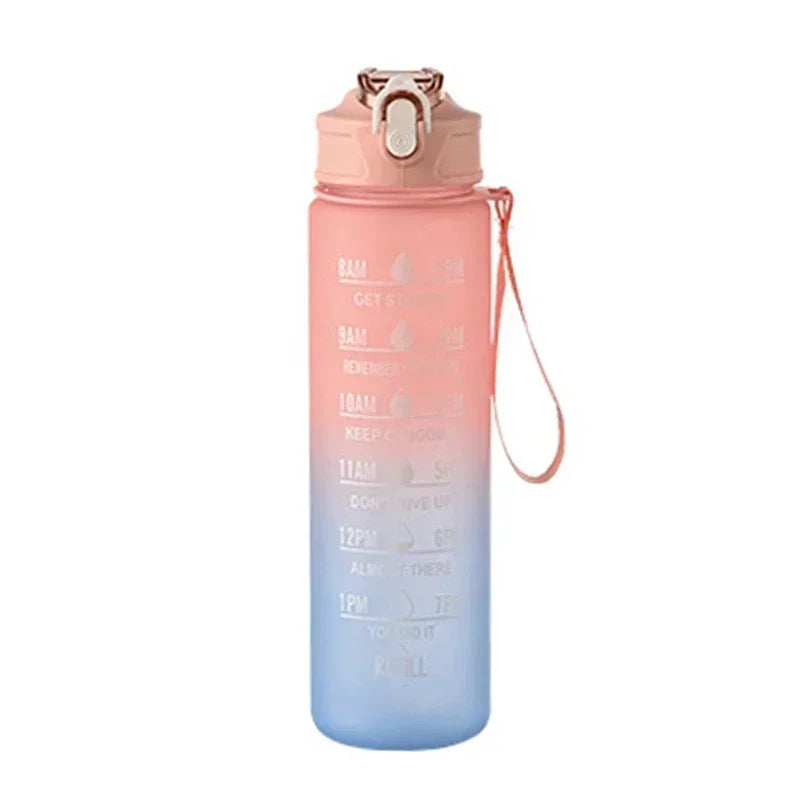 800ML Large Capacity Sports Water Bottle Leak Proof Plastic Drinking Cup With Scale Suitable For Travel Fitness Leakproof