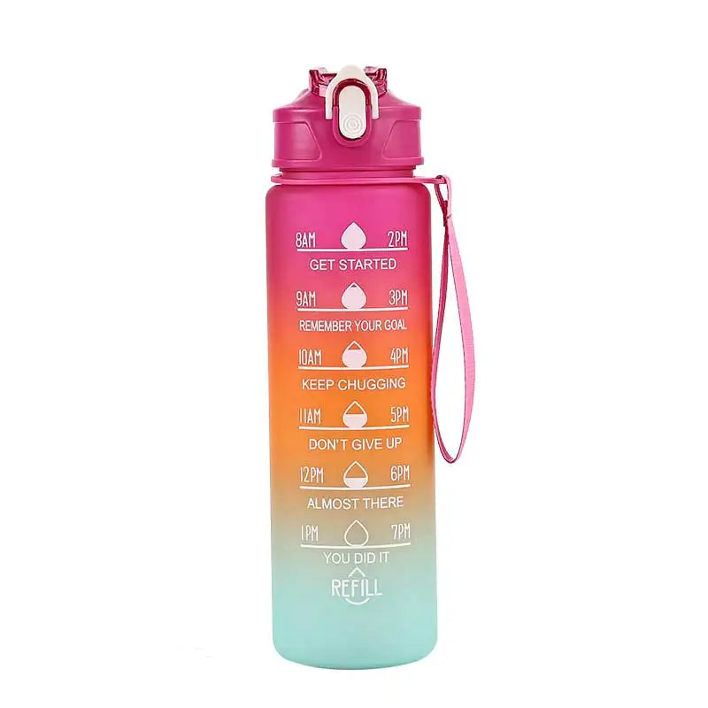 time marked water bottle