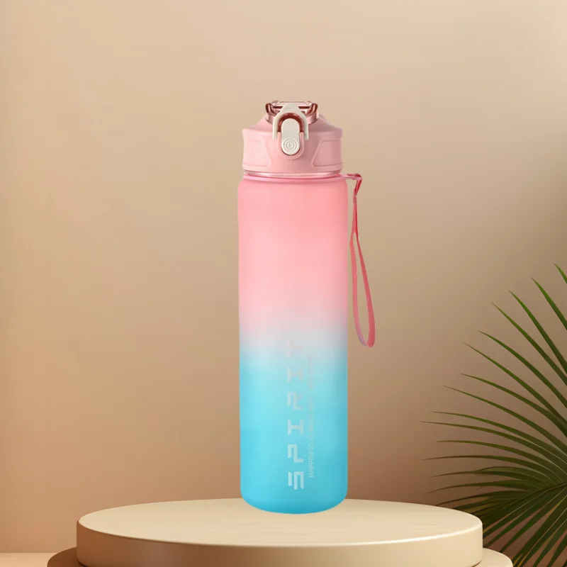 800ML Large Capacity Sports Water Bottle Leak Proof Plastic Drinking Cup With Scale Suitable For Travel Fitness Leakproof