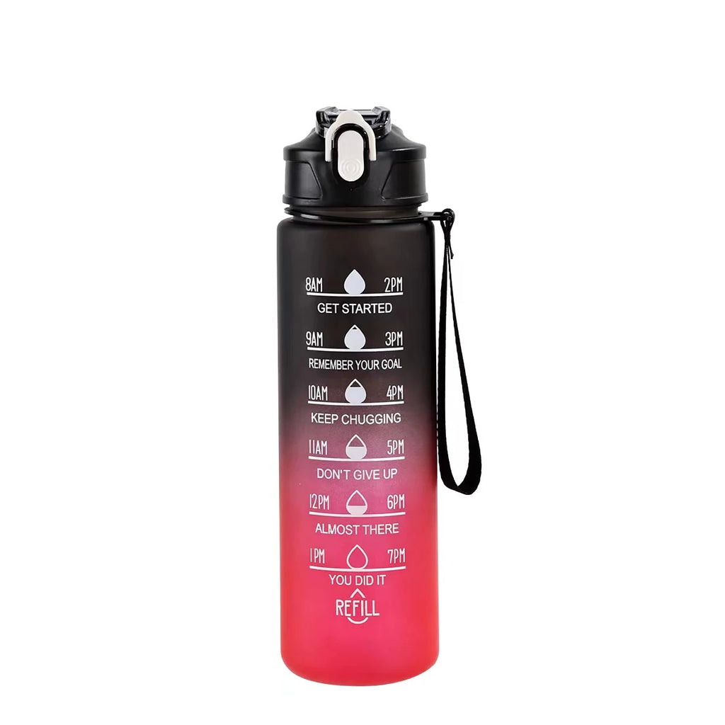 800ML Large Capacity Sports Water Bottle Leak Proof Plastic Drinking Cup With Scale Suitable For Travel Fitness Leakproof